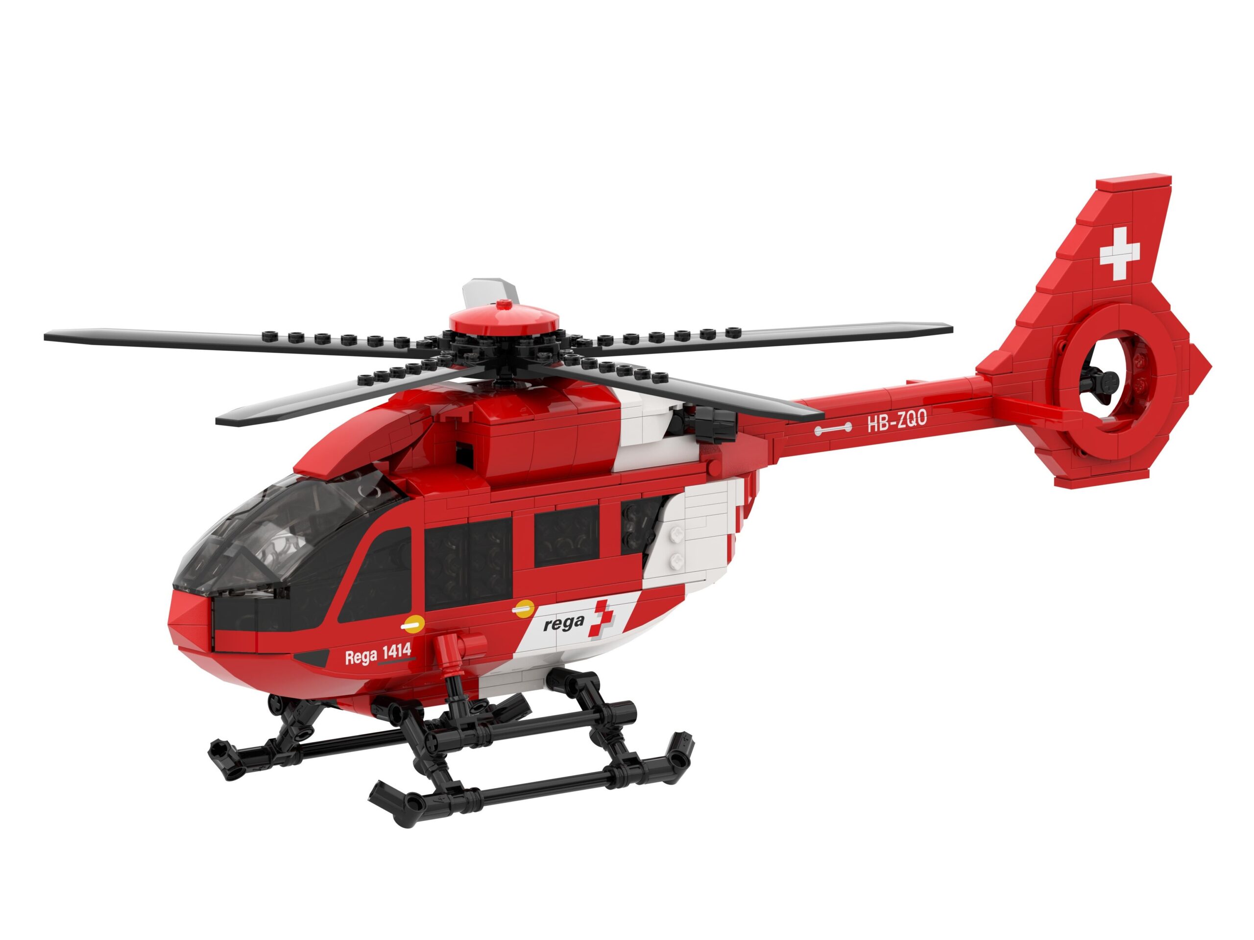 Airbus H145 D3 Rega Helikopter - ACE Bricks Klemmbaustein-Set – Bild 2