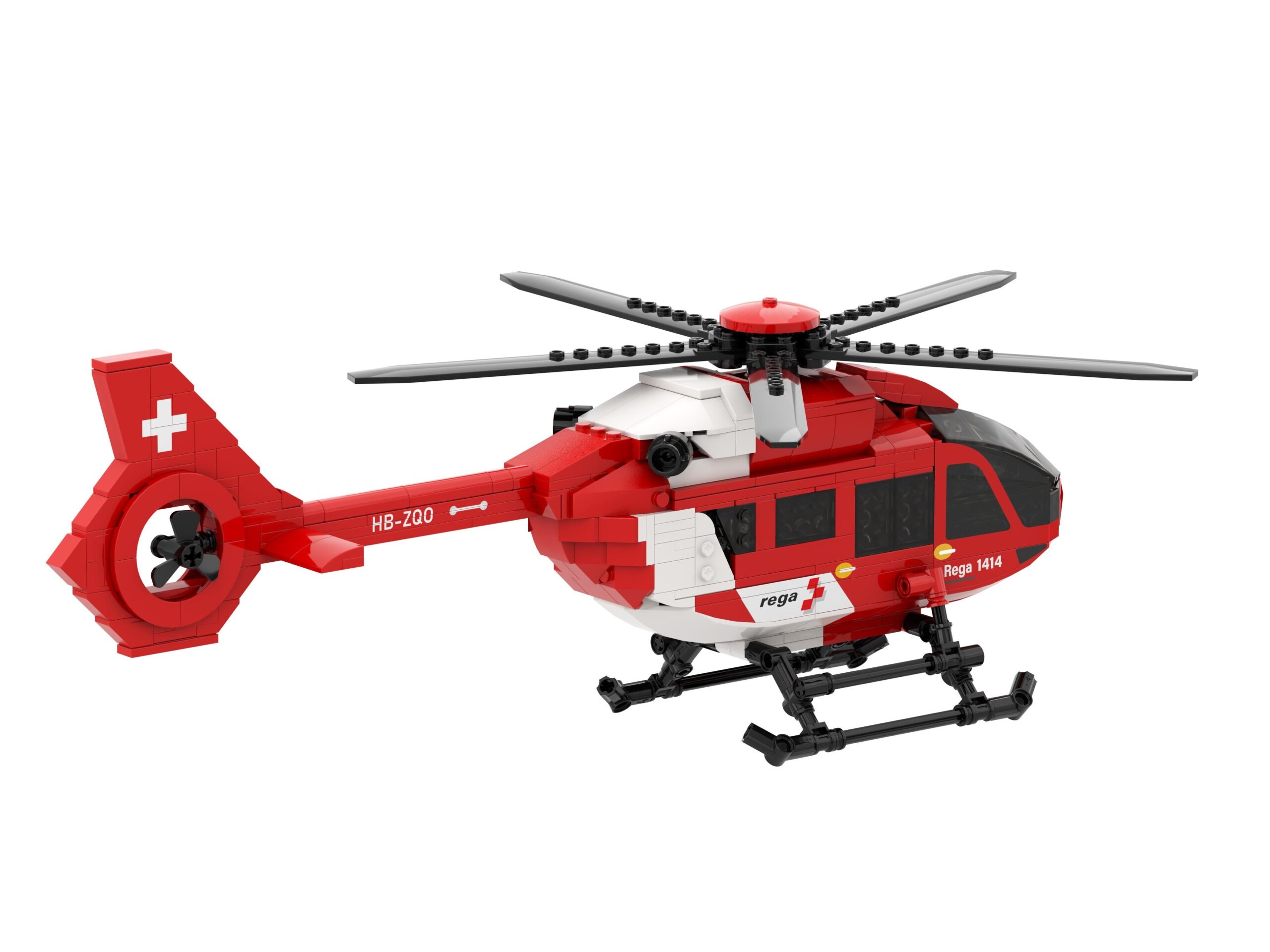 Airbus H145 D3 Rega Helikopter - ACE Bricks Klemmbaustein-Set – Bild 3