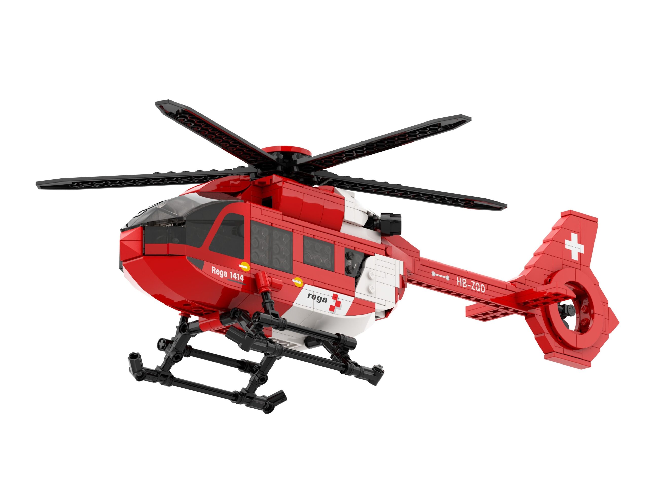 Airbus H145 D3 Rega Helikopter - ACE Bricks Klemmbaustein-Set – Bild 4
