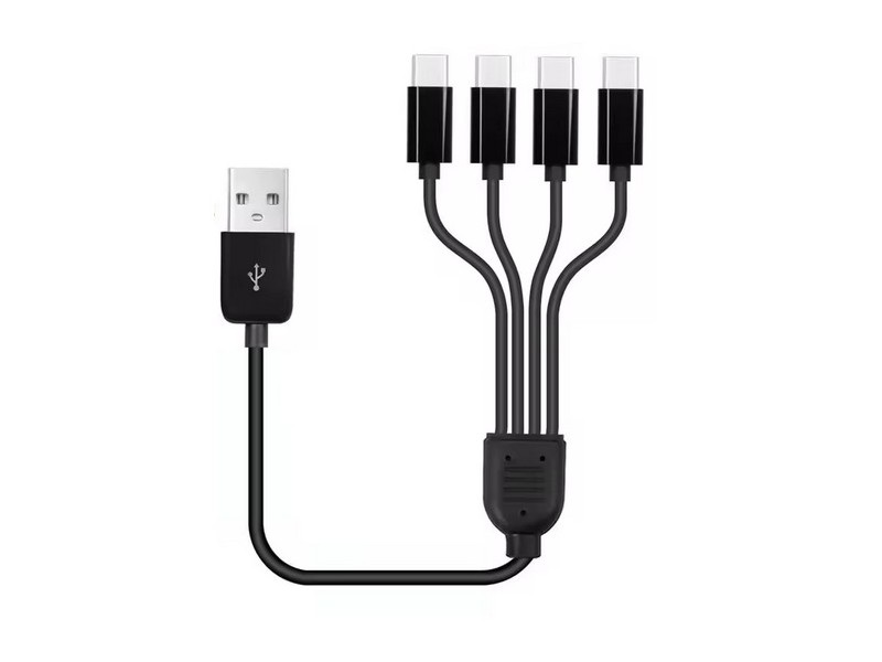 Vapcell USB Parallel Charger - 4-fach USB-A zu USB-C Ladekabel, 50cm