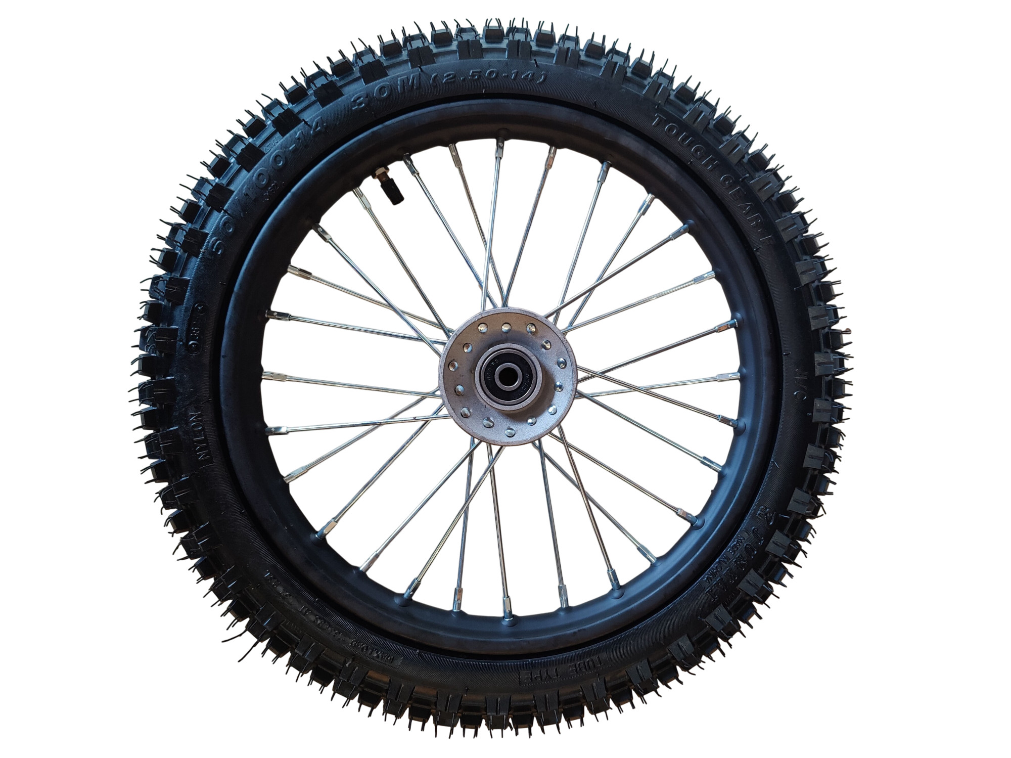 Rad mit Reifen vorne, komplett zu Cross - Dirt Bike 2.50-14 - 60/100-14
