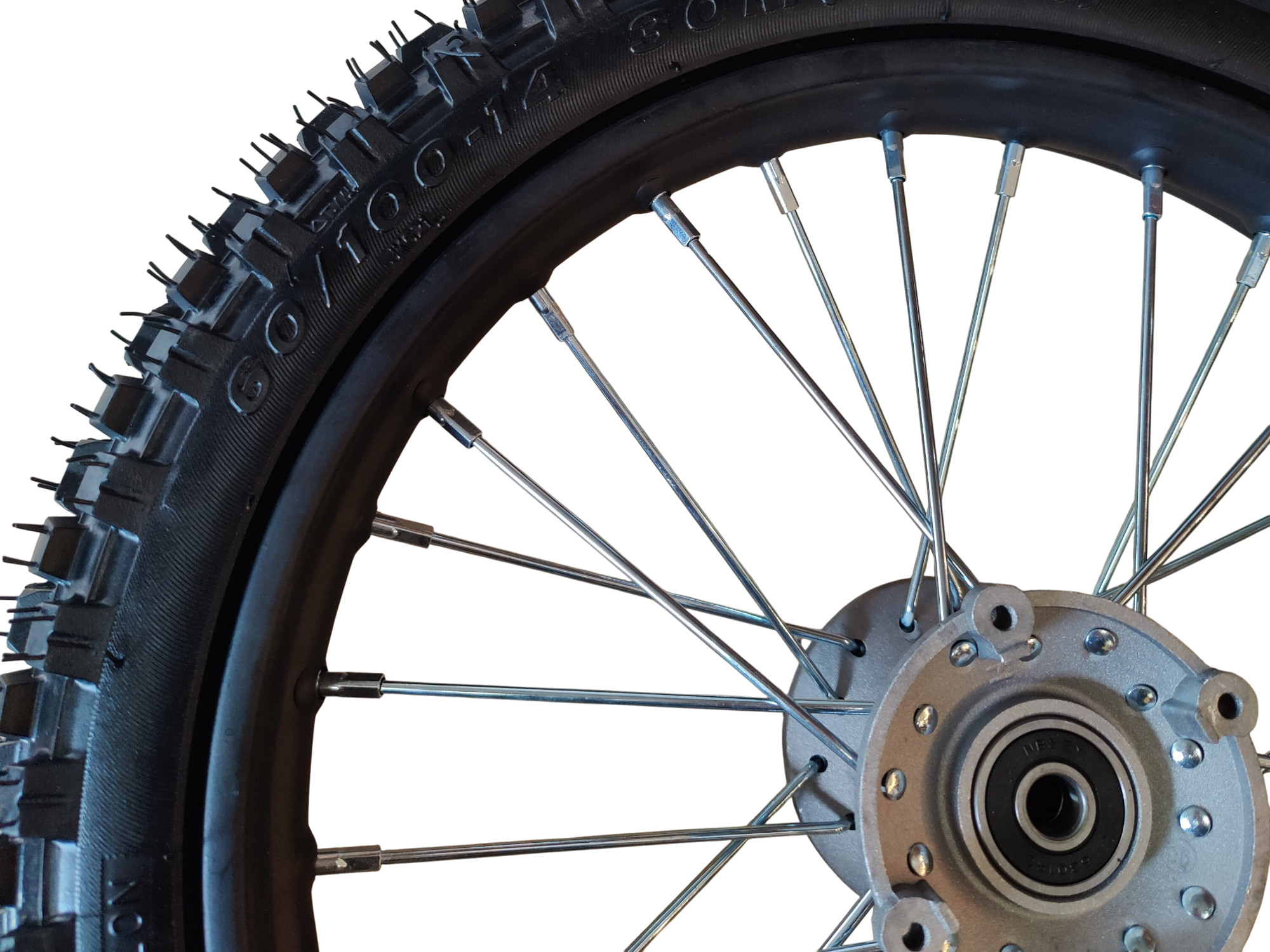 Rad mit Reifen vorne, komplett zu Cross - Dirt Bike 2.50-14 - 60/100-14 – Bild 3
