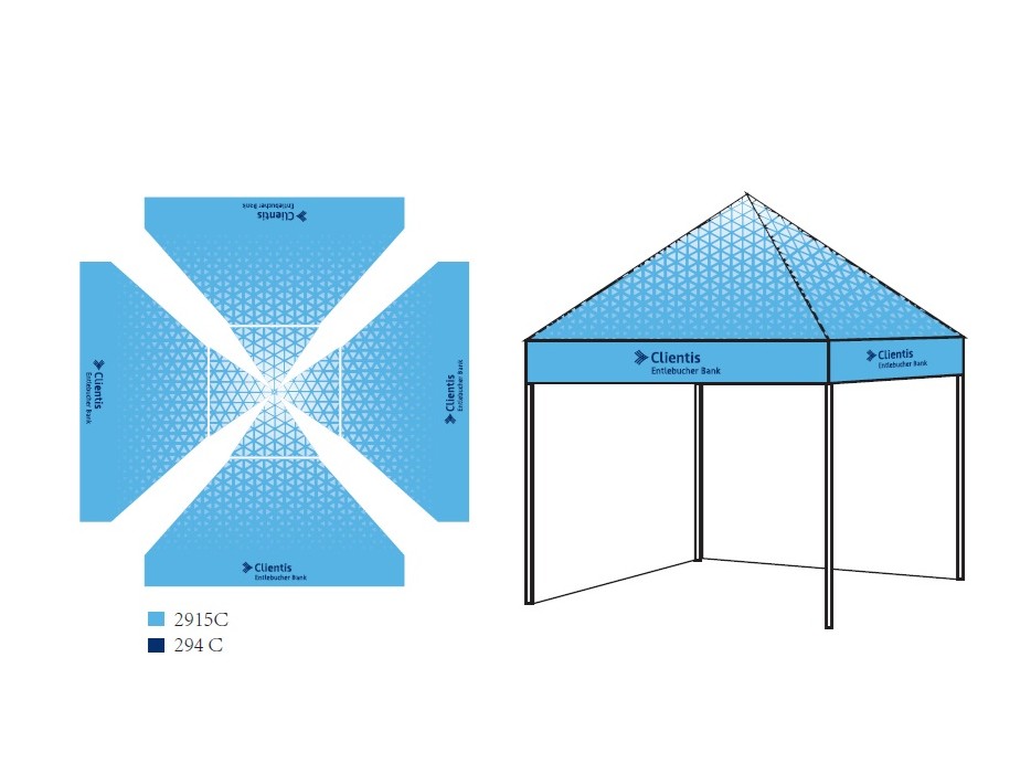 Individueller Druck - Dachplane - HEBU-Tent Faltzelt – Bild 2