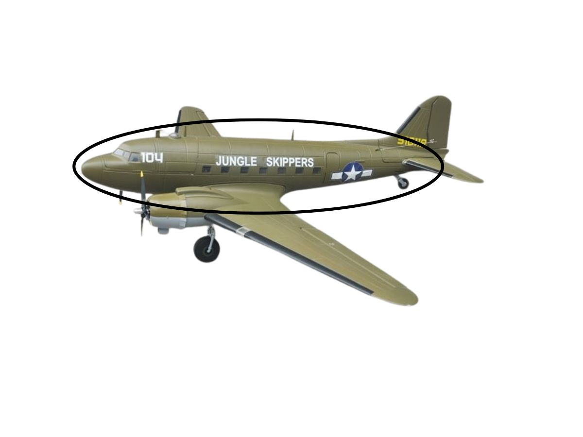 Rumpf zu C-47 Skytrain, Spw 1600mm, PNP-Set von AF-Models