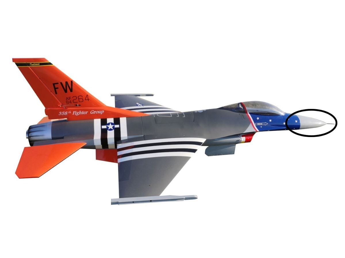 Radarkuppel zu F-16 - Turbinen-Jet 1/5, Spw 2115mm, Pilot-RC