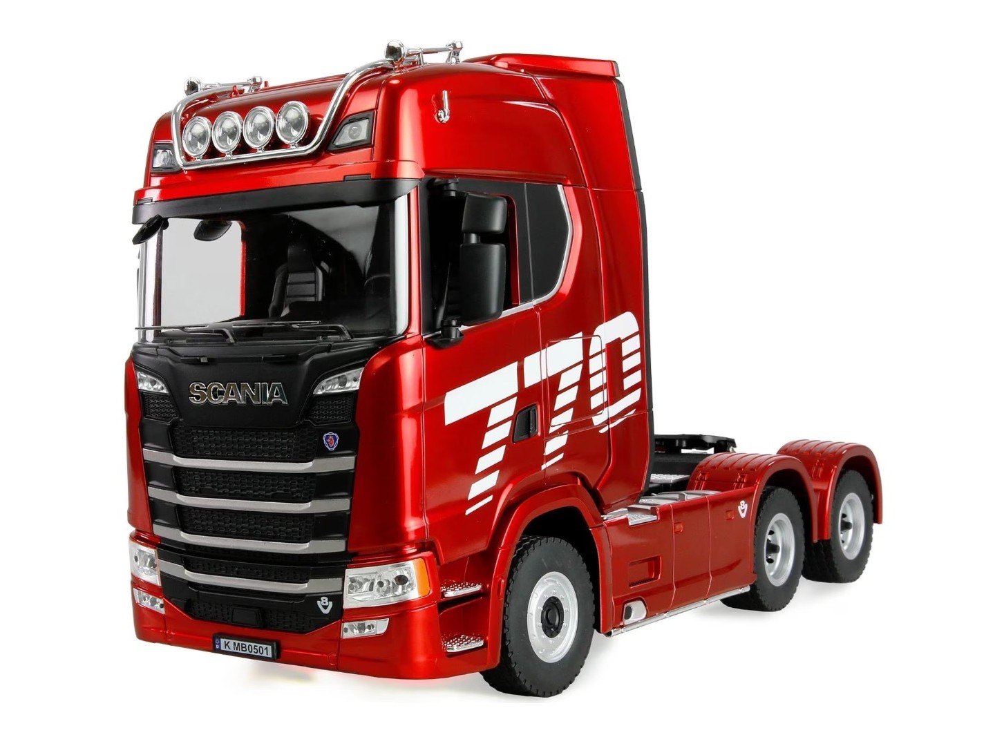 RC LKW Lastwagen Scania 770S V8 - rot - mit Auflieger 1:18 - Huina 1501 – Bild 2