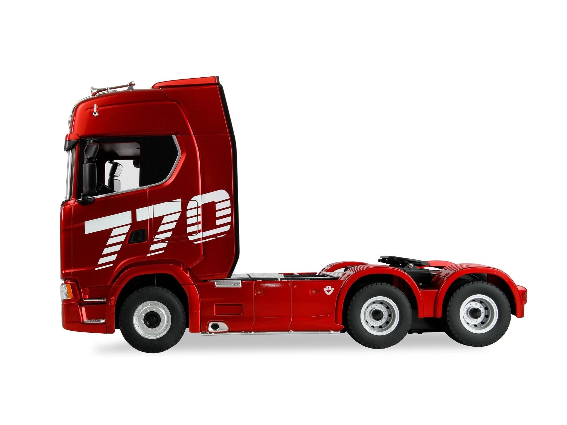 RC LKW Lastwagen Scania 770S V8 - rot - mit Auflieger 1:18 - Huina 1501 – Bild 4