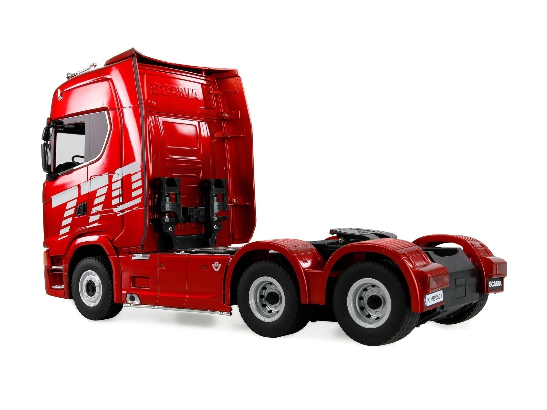 RC LKW Lastwagen Scania 770S V8 - rot - mit Auflieger 1:18 - Huina 1501 – Bild 6