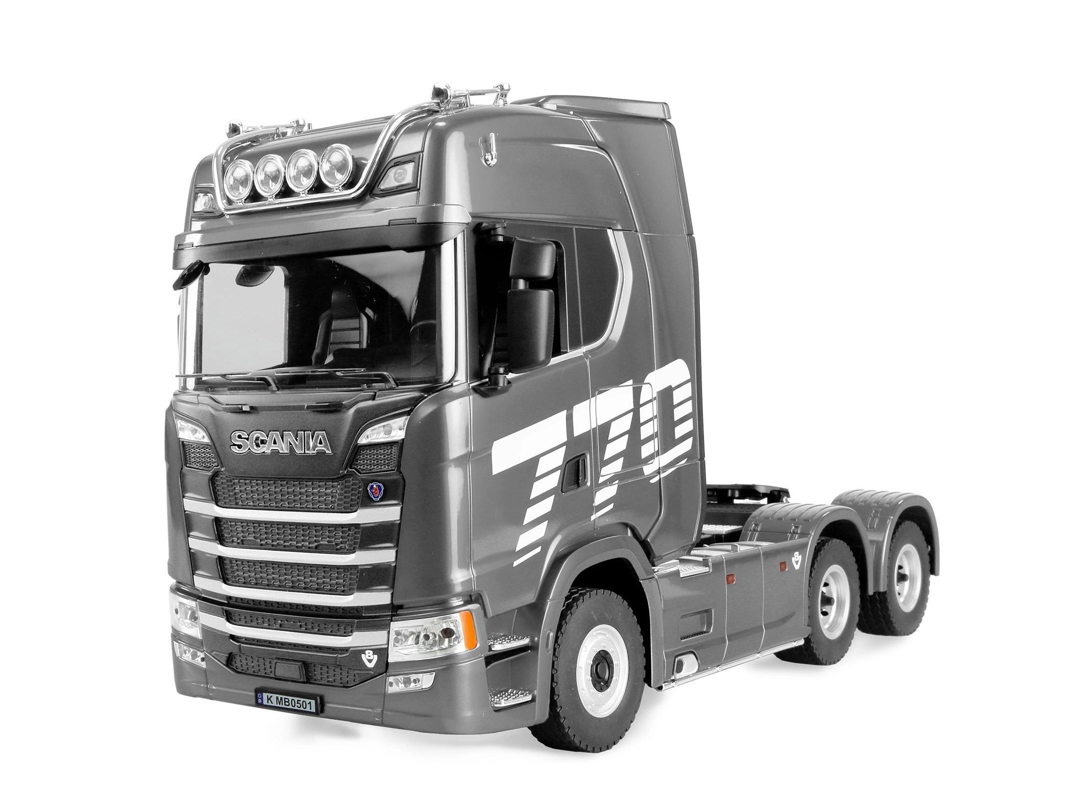 RC LKW Lastwagen Scania 770S V8 - silber - mit Auflieger 1:18 - Huina 1501 – Bild 2