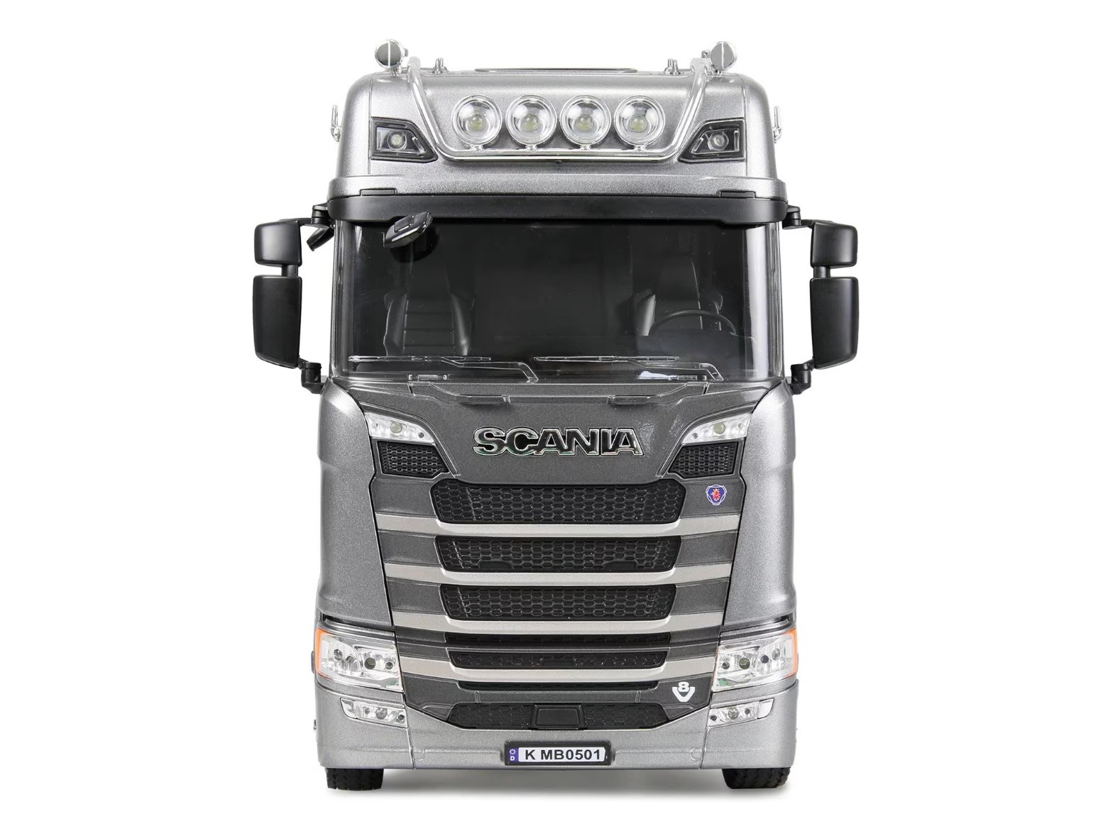 RC LKW Lastwagen Scania 770S V8 - silber - mit Auflieger 1:18 - Huina 1501 – Bild 5