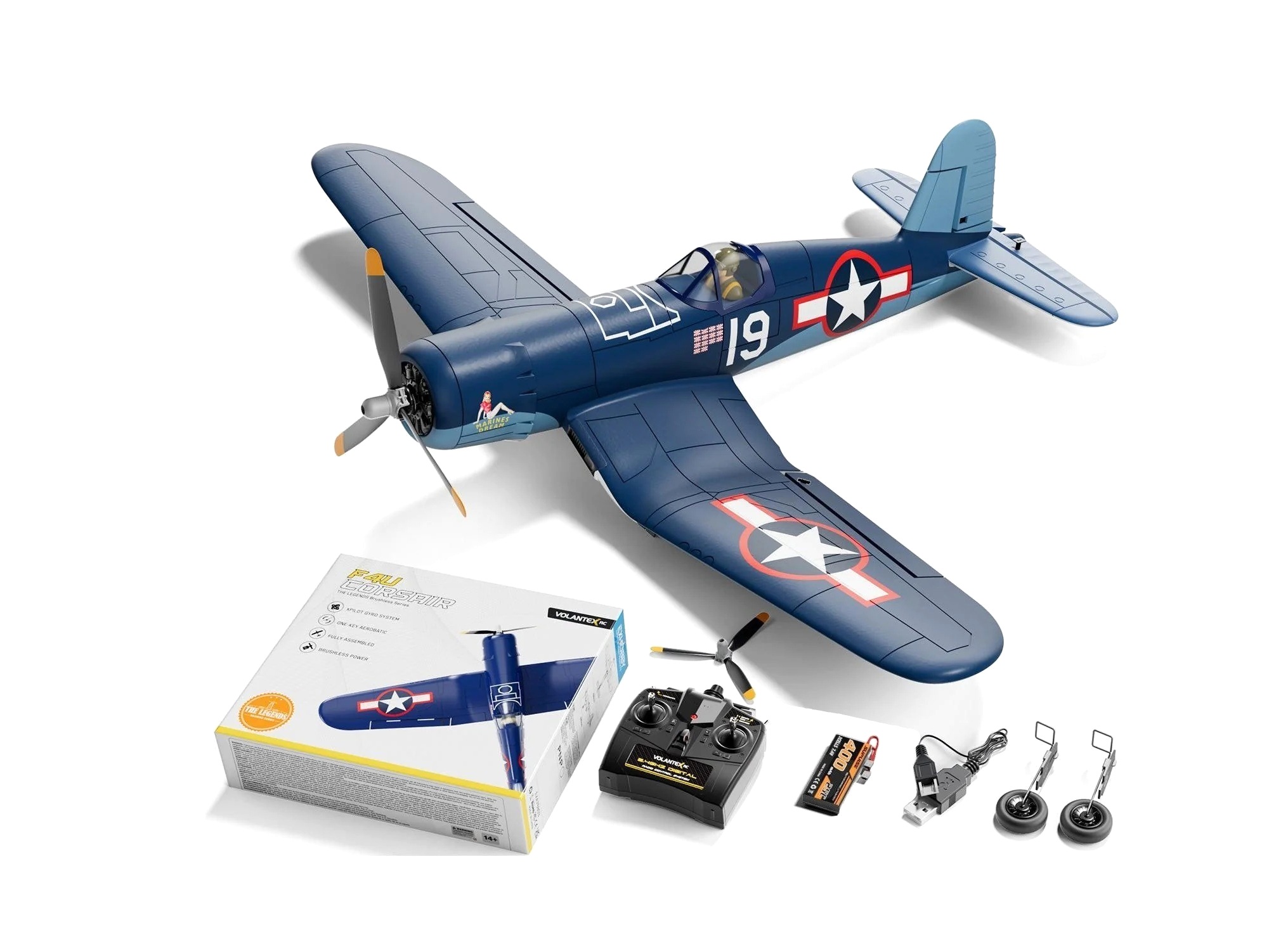 Corsair F4U, Spw 500mm, RTF Komplett Set von Volantex - EXA76803