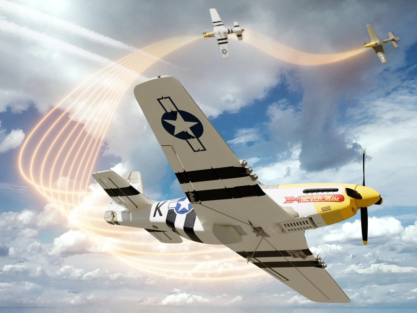 Mustang P-51D, Spw 500mm, RTF Komplett Set von Volantex - EXA76802 – Bild 3