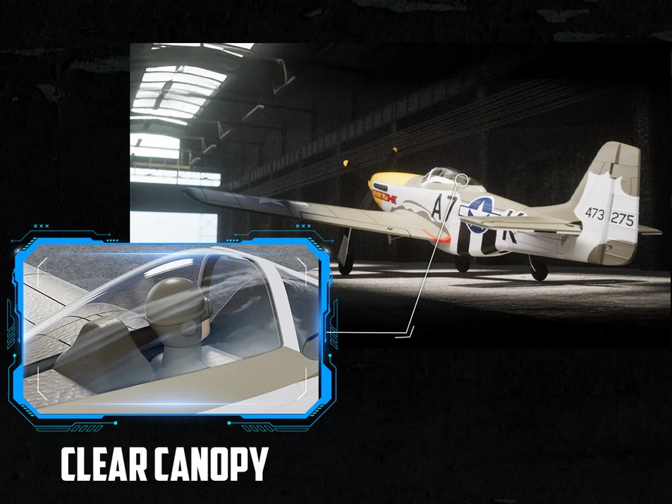 Mustang P-51D, Spw 500mm, RTF Komplett Set von Volantex - EXA76802 – Bild 6