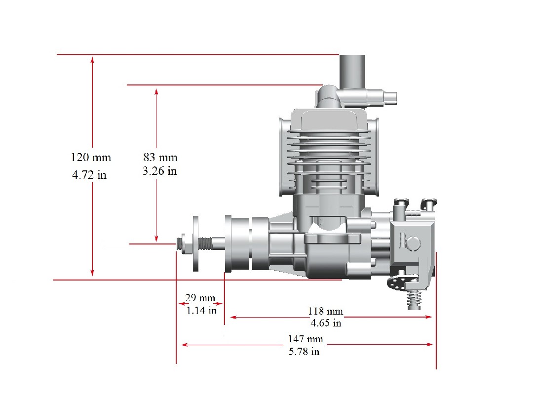 Stinger 10cc SE 1-Zylinder Benzinmotor mit Seitenauslass – Bild 5