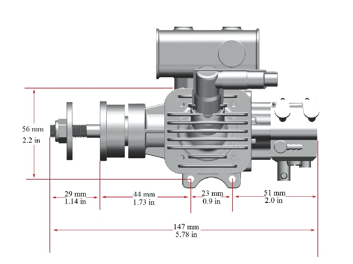 Stinger 10cc SE 1-Zylinder Benzinmotor mit Seitenauslass – Bild 6