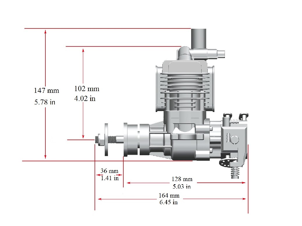 Stinger 20cc SE 1-Zylinder Benzinmotor mit Seitenauslass – Bild 5