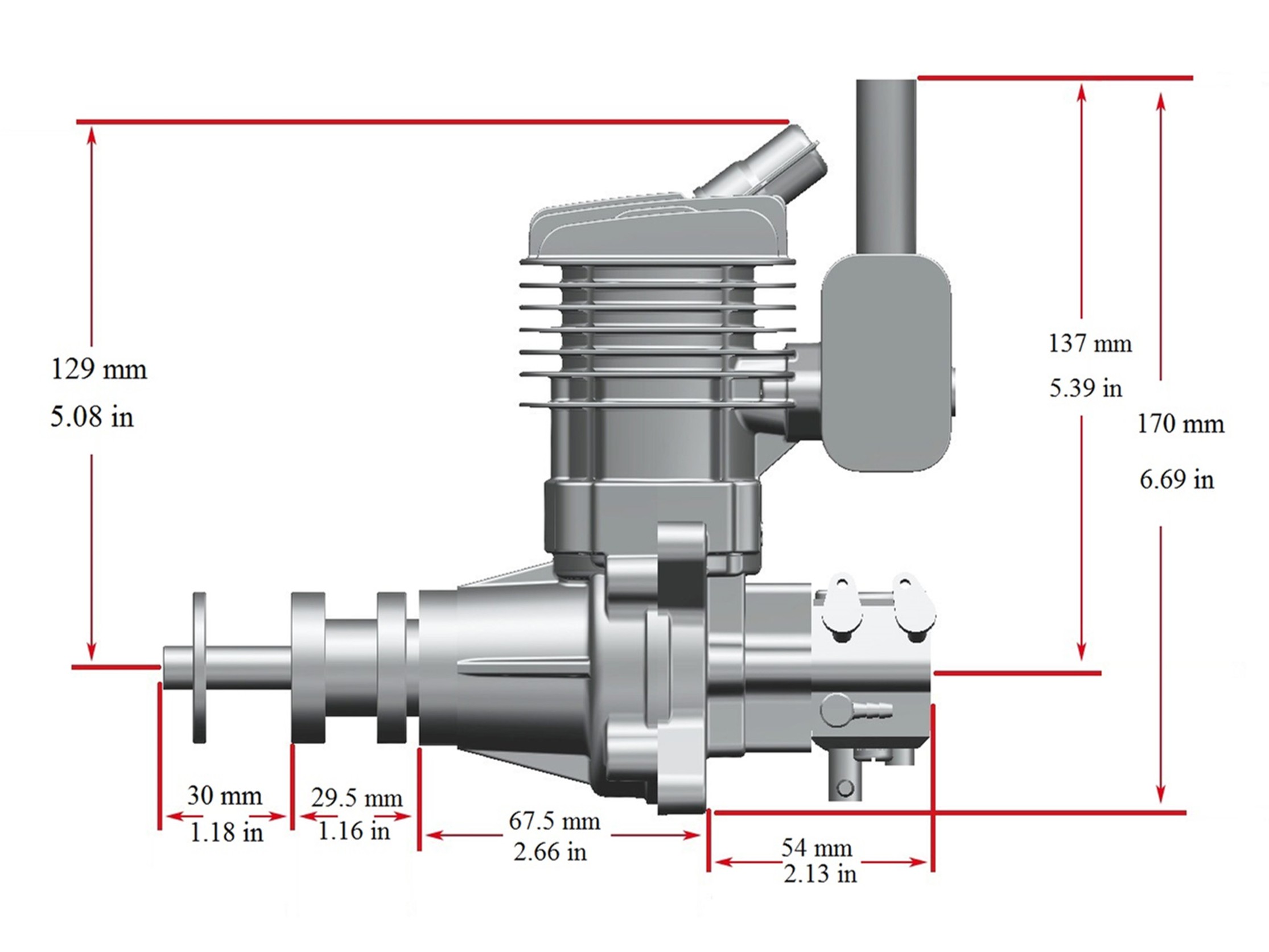 Stinger 35cc RE 1-Zylinder Benzinmotor mit Heckauslass – Bild 6