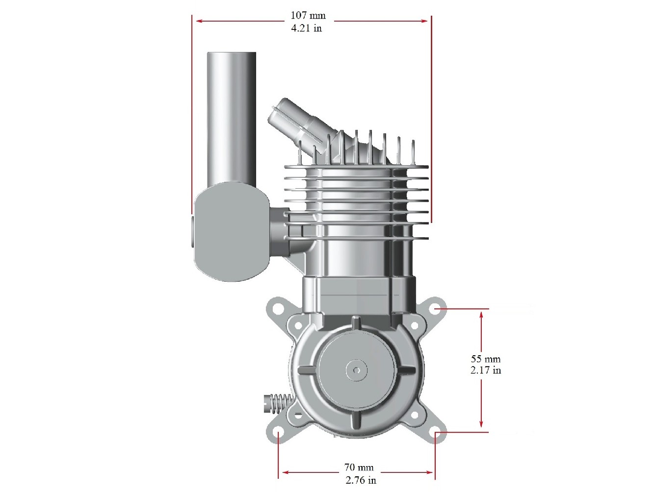 Stinger 35cc SE 1-Zylinder Benzinmotor mit Seitenauslass – Bild 6