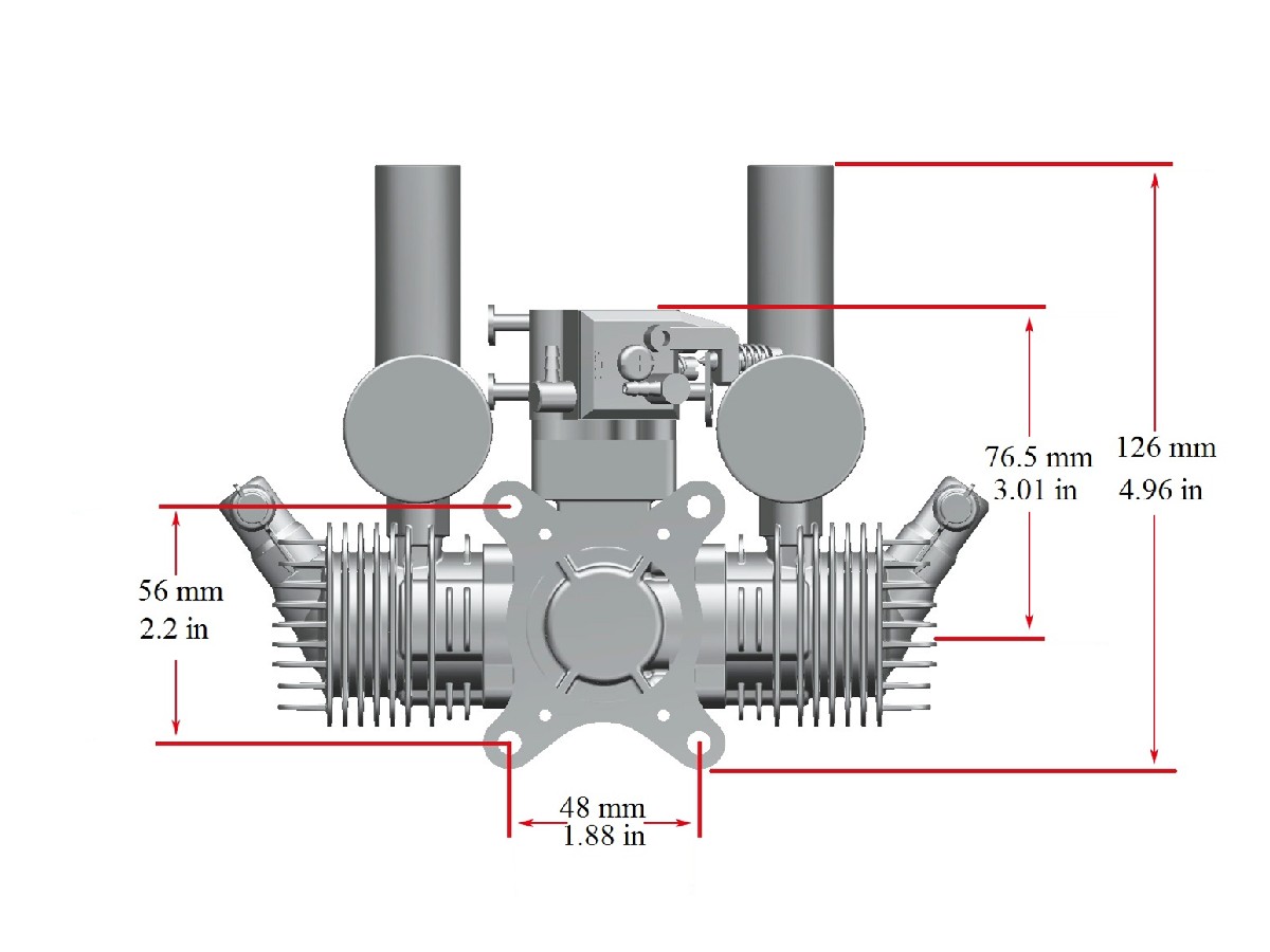 Stinger 20cc Twin 2-Zylinder Boxer Benzinmotor – Bild 5
