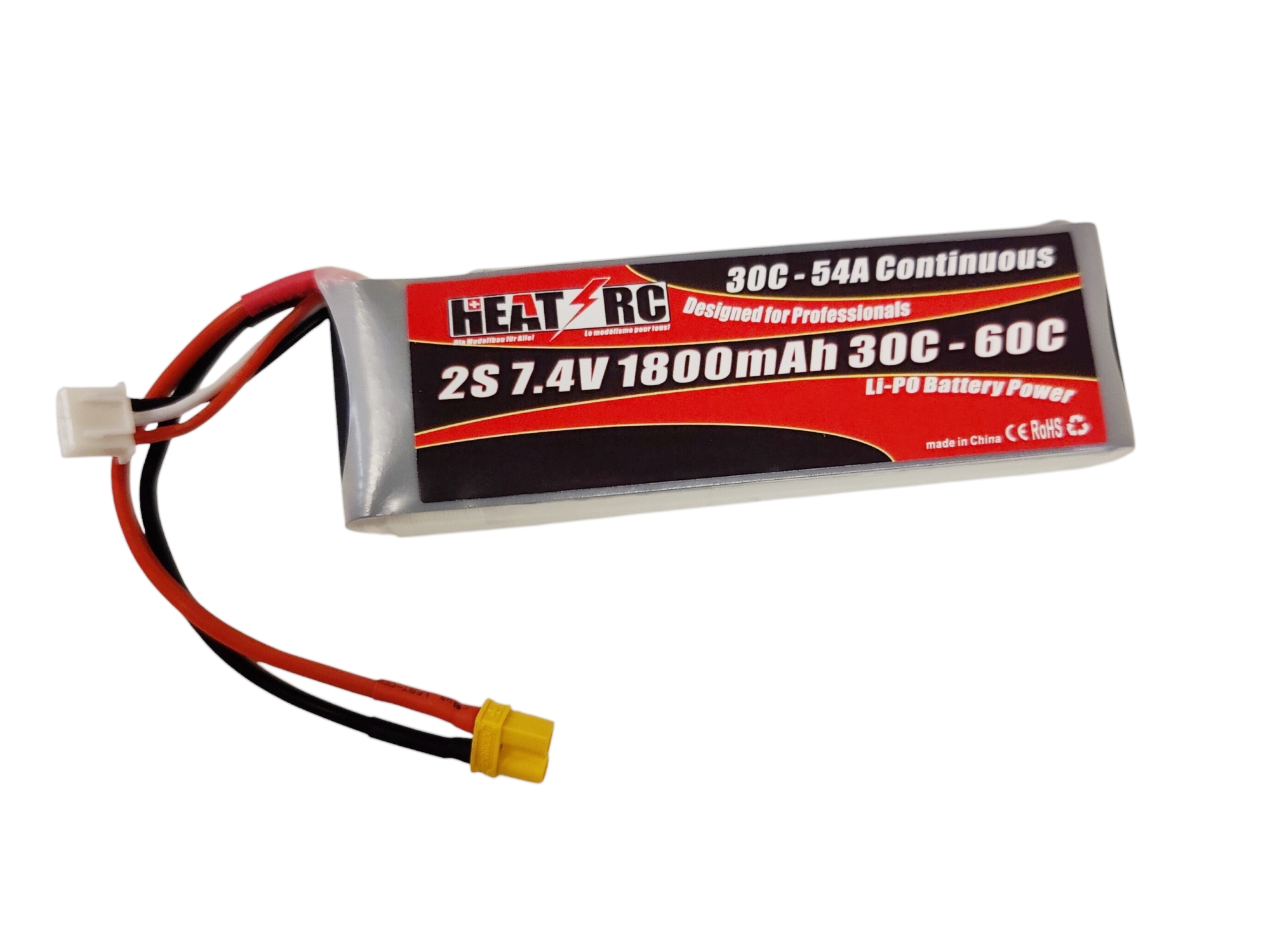 HEAT-RC, LiPo Akku 2S / 7.4V 1800mAh 30C - XT30