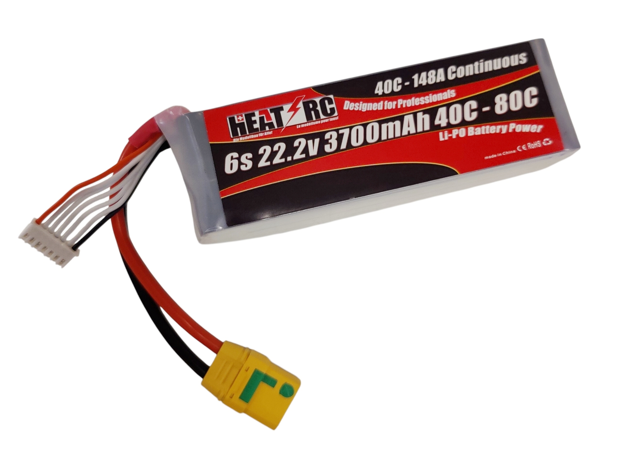 HEAT-RC, LiPo Akku 6S / 22.2V, 3700mAh 40C-80C - XT90