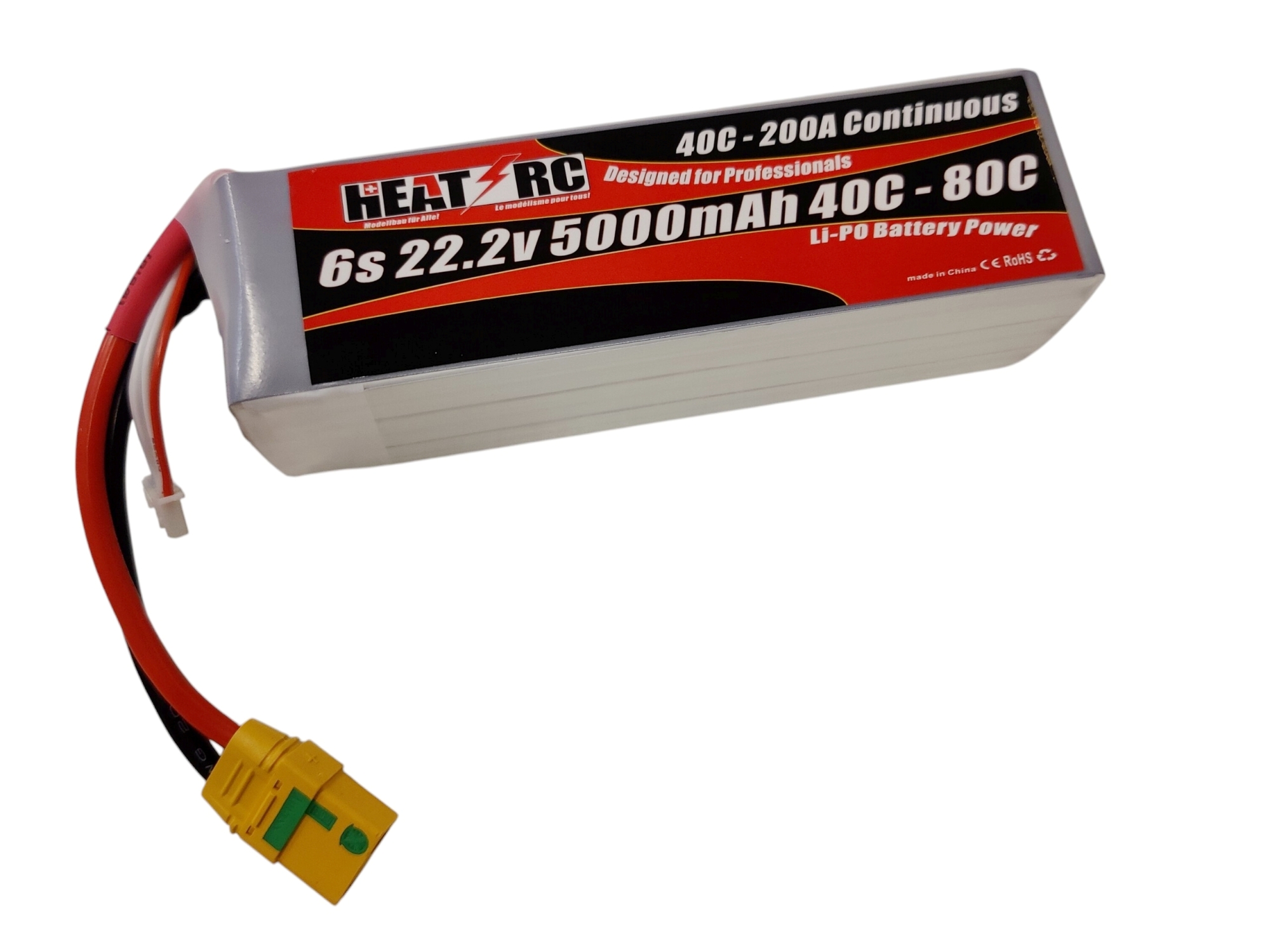 HEAT-RC, LiPo Akku 6S / 22.2V, 5000mAh 40C - XT90