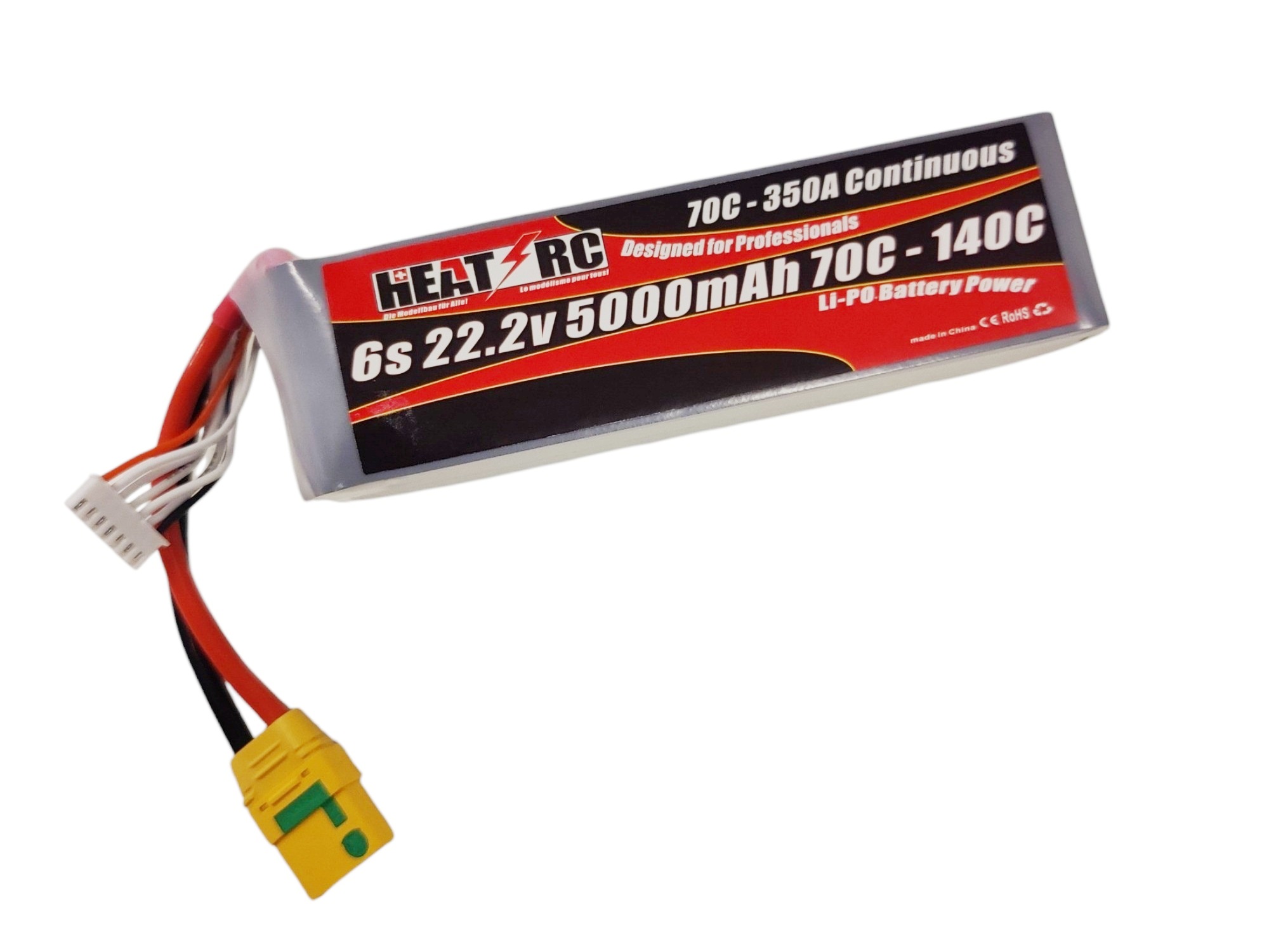 HEAT-RC, LiPo Akku 6S / 22.2V, 5000mAh 70C - XT90