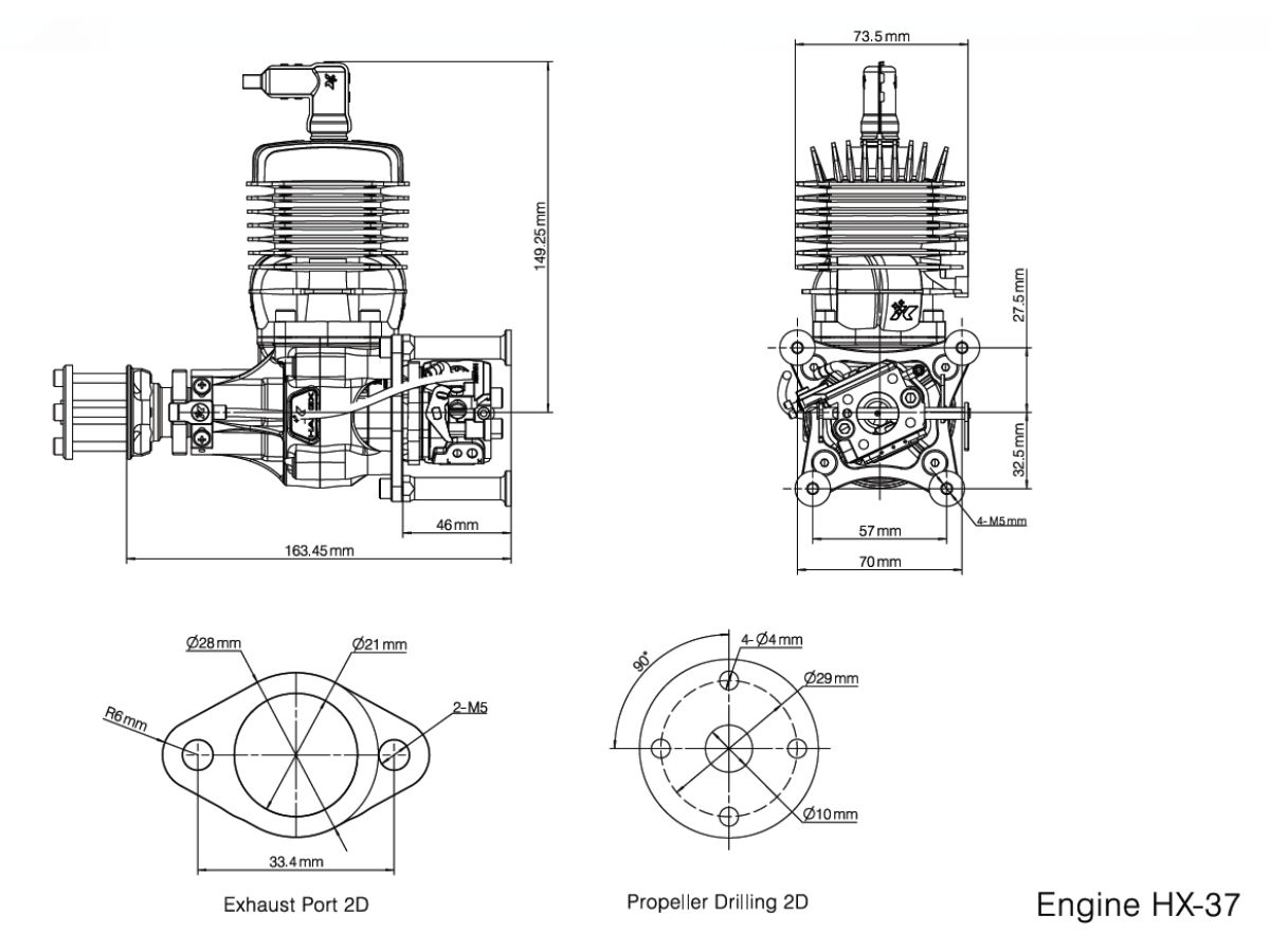 HangX HX-37S - 37ccm 1-Zylinder Benzinmotor – Bild 4