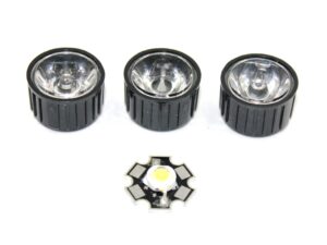 LED-Chip 12 Volt - 3 W - Set mit Glas, weiss