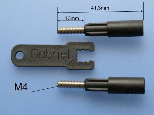 Gabriel CFK Kugelgelenkadapter M4 für Rohr 6x4mm - 2er Set
