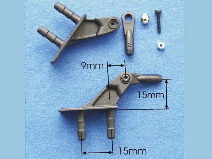 Gabriel CFK Gabelruderhebel 5/15mm mit Kugelgelenk M2