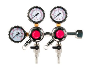 CO2-Druckminderer 2-leitig - Dual-Druckregler für Zapf-/ Schankanlagen