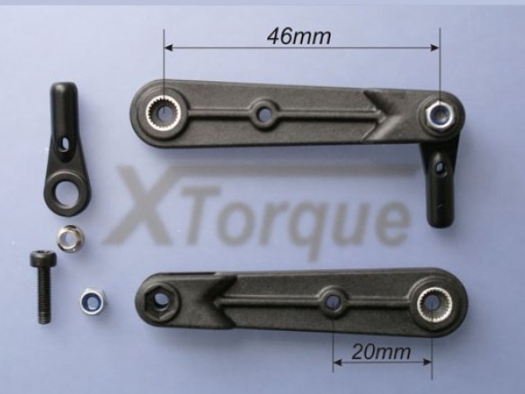 Gabriel XTorque CFK Gabelservohebel 46mm - 25T-6 Futaba / KST