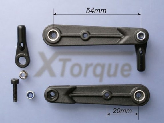 Gabriel XTorque CFK Gabelservohebel 54mm - 25T-6 Futaba / KST