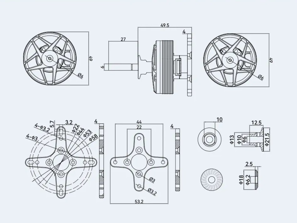 T-Motor AM480 - 900KV - Brushless Motor zu 48 - 52 Zoll Modellen – Bild 5